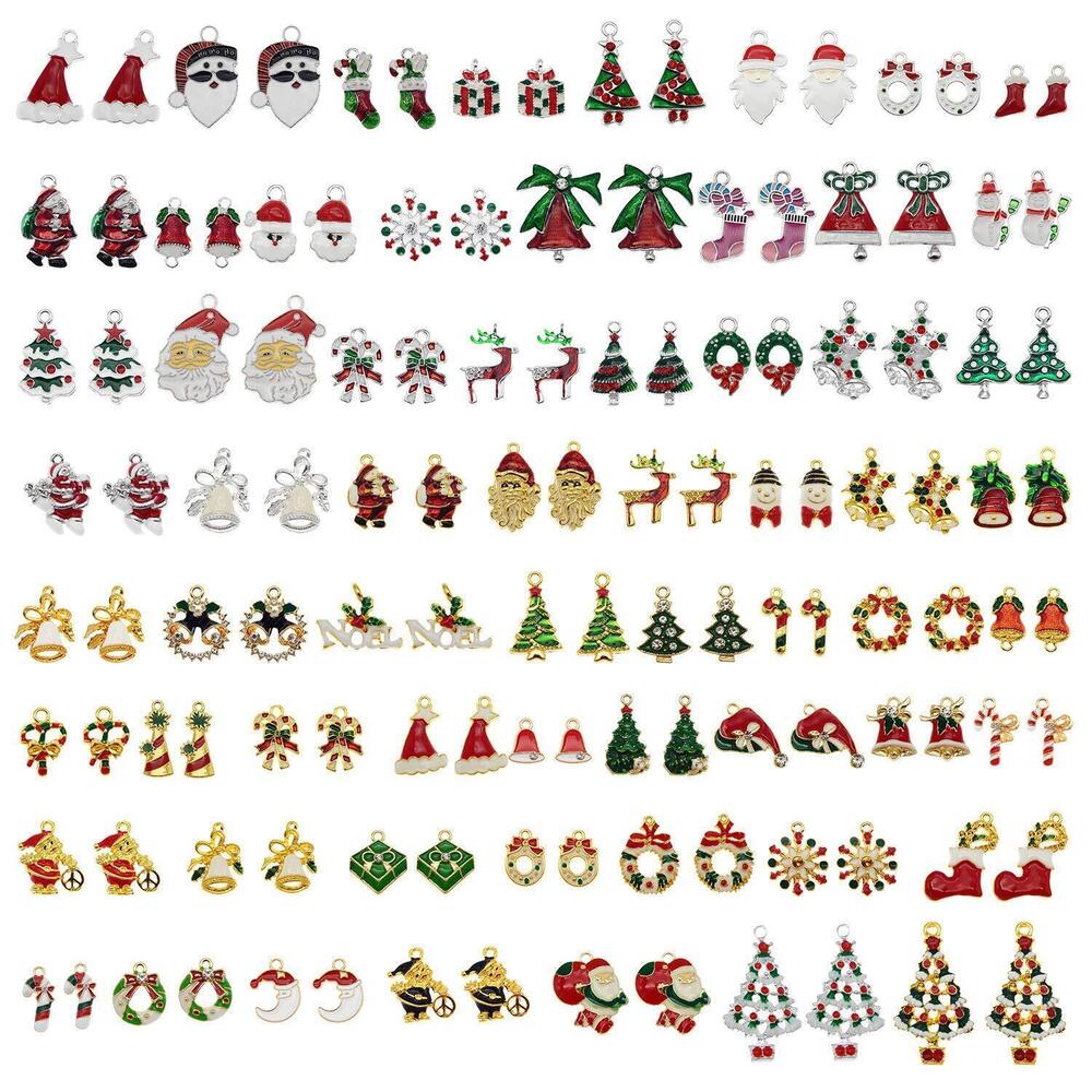 1884 race 60pcs Assorted Christmas Pendant Charm for Necklace Bracelet